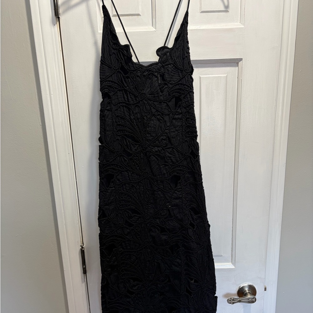 H&M Black Lace Midi Dress
